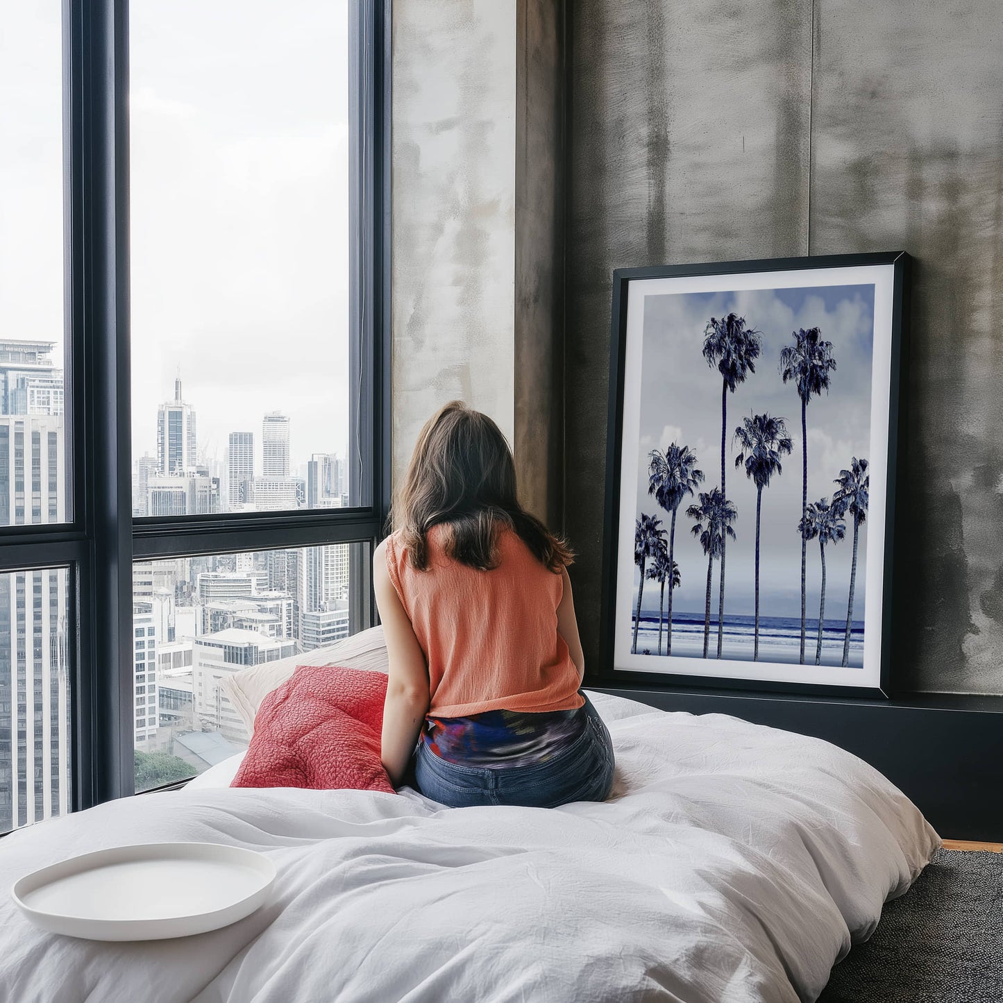 Beach palms Indigo II Wall Art