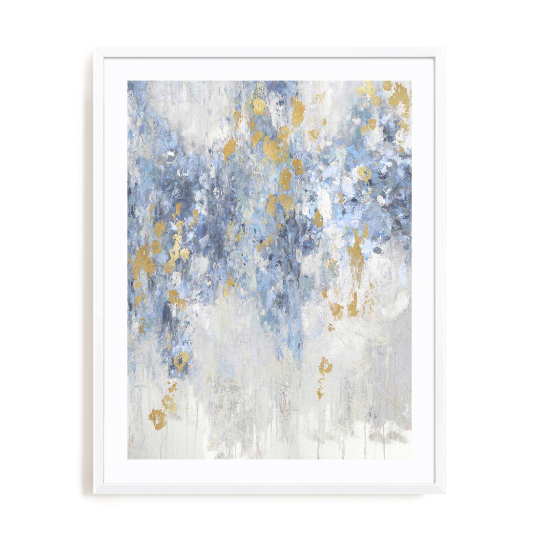 Cascade Blue with Gold Wall Art