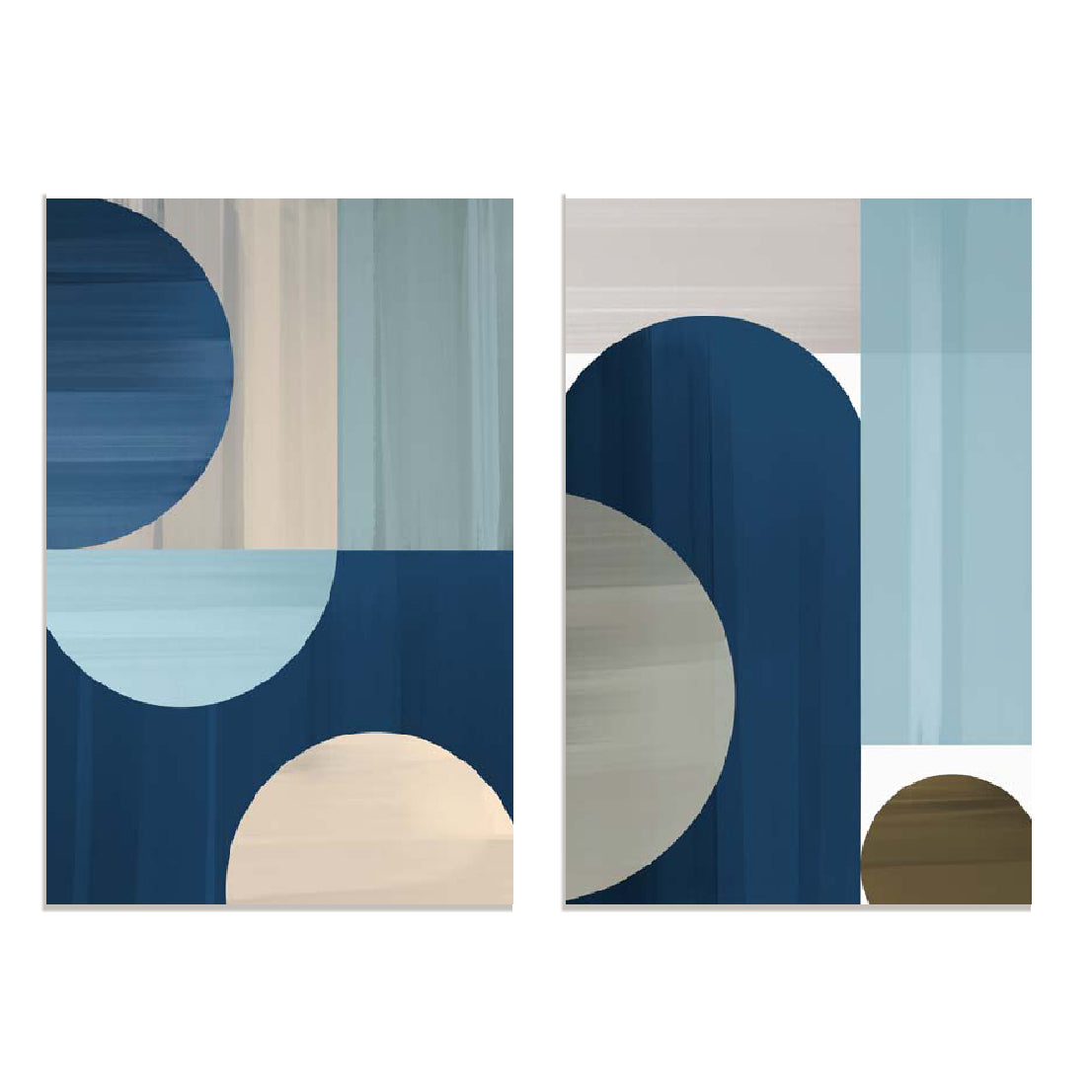 Abstract Blue IV And V Wall Art