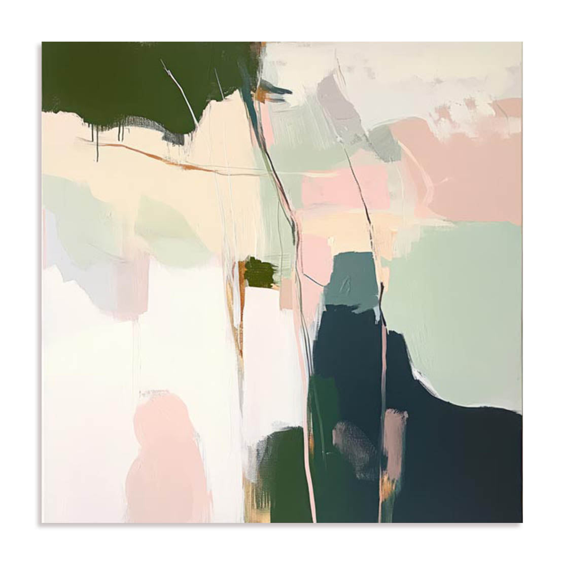 Unframed Stretched Canvas Or Print Only - Muted Minimalism I Abstract Art