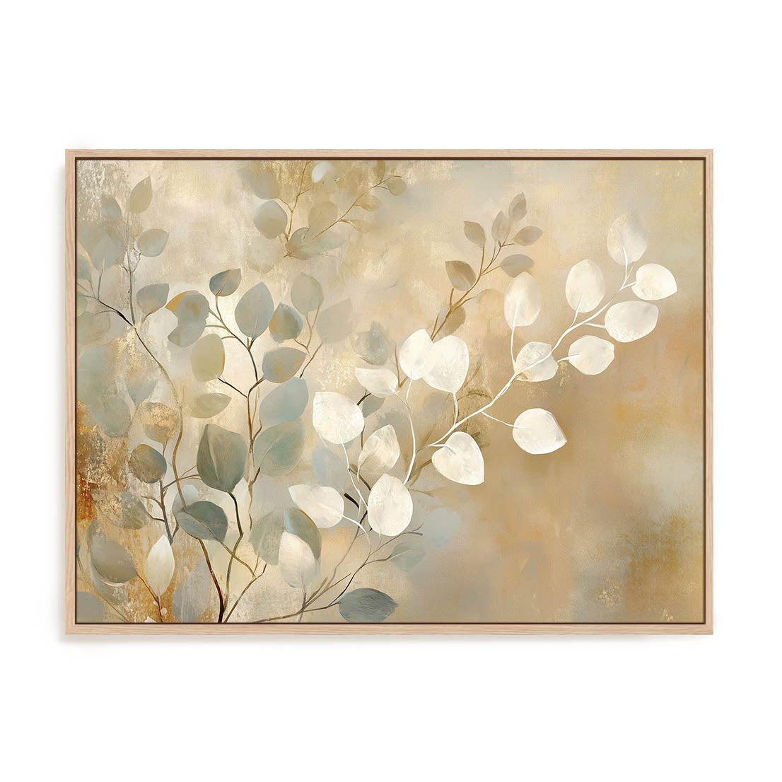 Golden Gum Leaves Wall Art