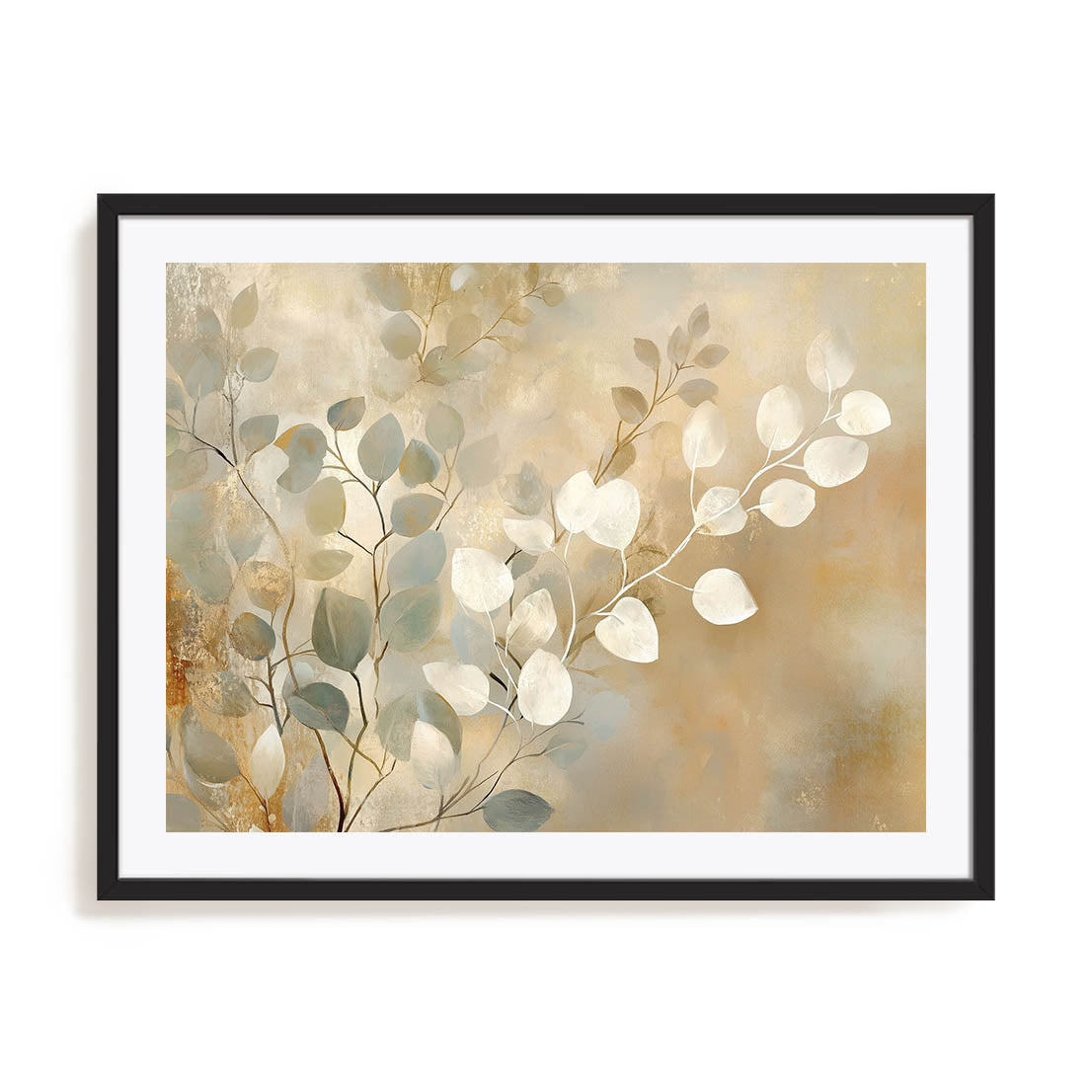 Golden Gum Leaves Wall Art