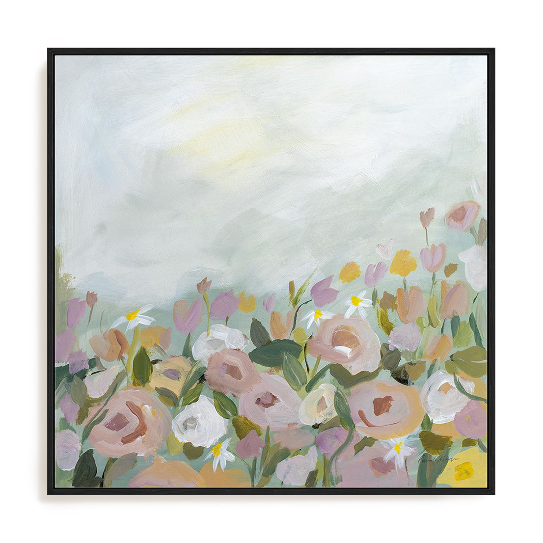 Blooming Landscape Art in Stretched Canvas, Framed Print Under Glass, and Gallery Wrapped Shadow Box Canvas