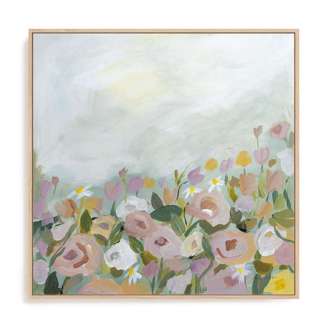 Blooming Landscape Art in Stretched Canvas, Framed Print Under Glass, and Gallery Wrapped Shadow Box Canvas