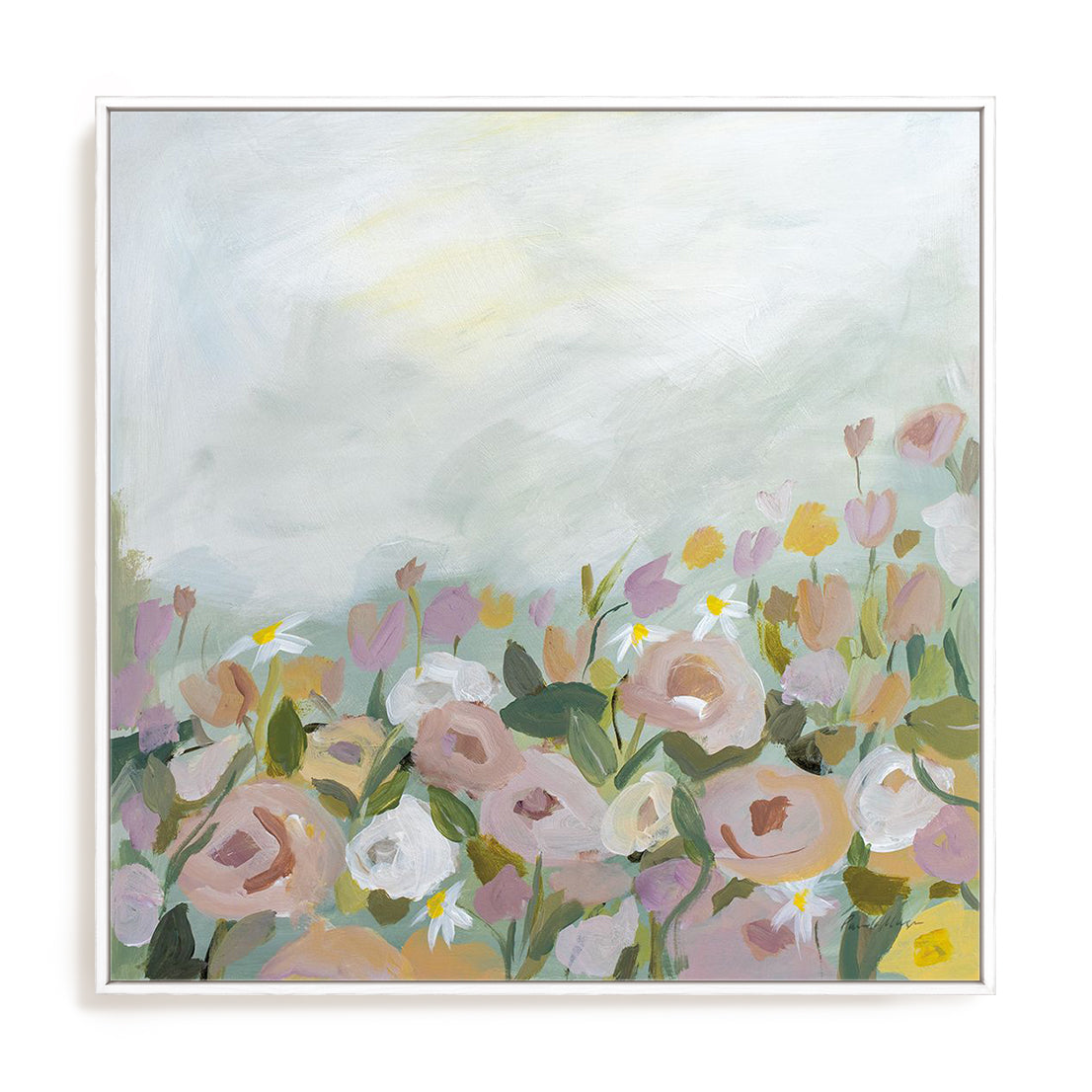 Blooming Landscape Art in Stretched Canvas, Framed Print Under Glass, and Gallery Wrapped Shadow Box Canvas