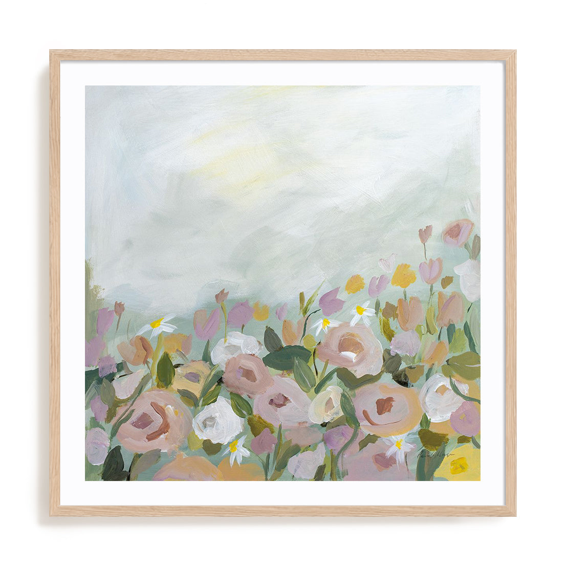 Blooming Landscape Art in Stretched Canvas, Framed Print Under Glass, and Gallery Wrapped Shadow Box Canvas