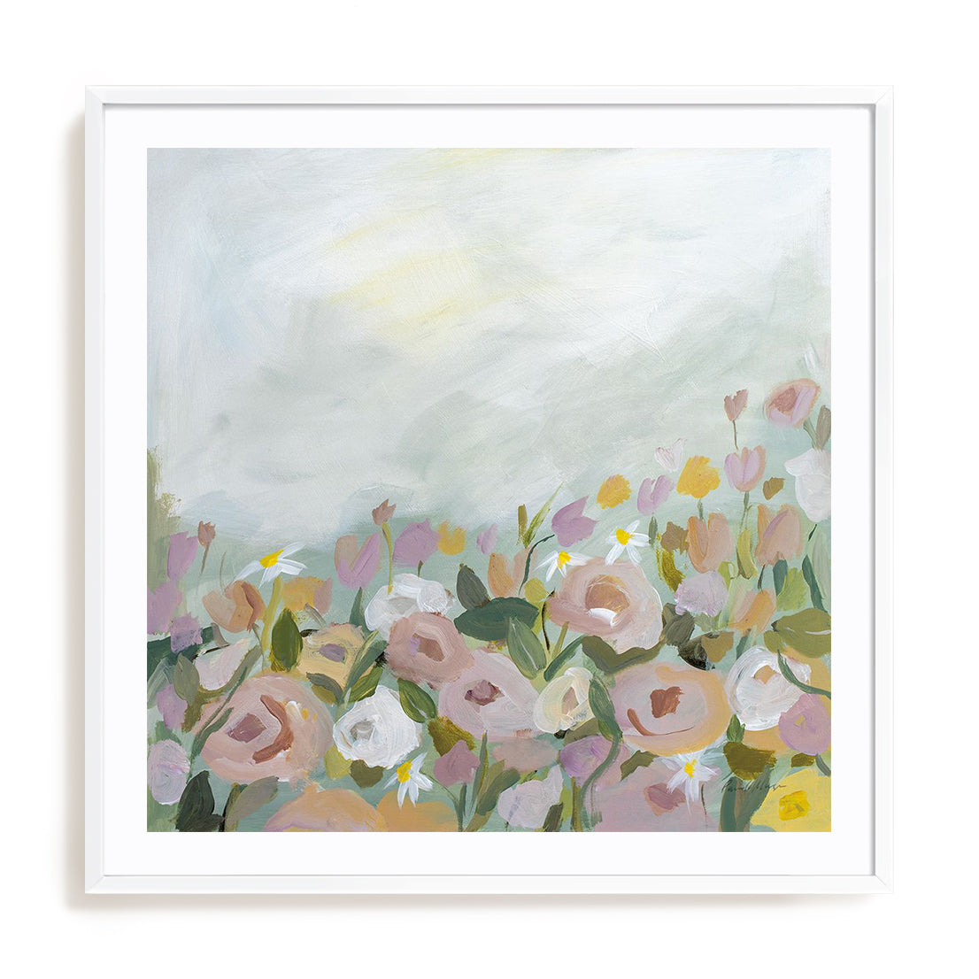 Blooming Landscape Art in Stretched Canvas, Framed Print Under Glass, and Gallery Wrapped Shadow Box Canvas