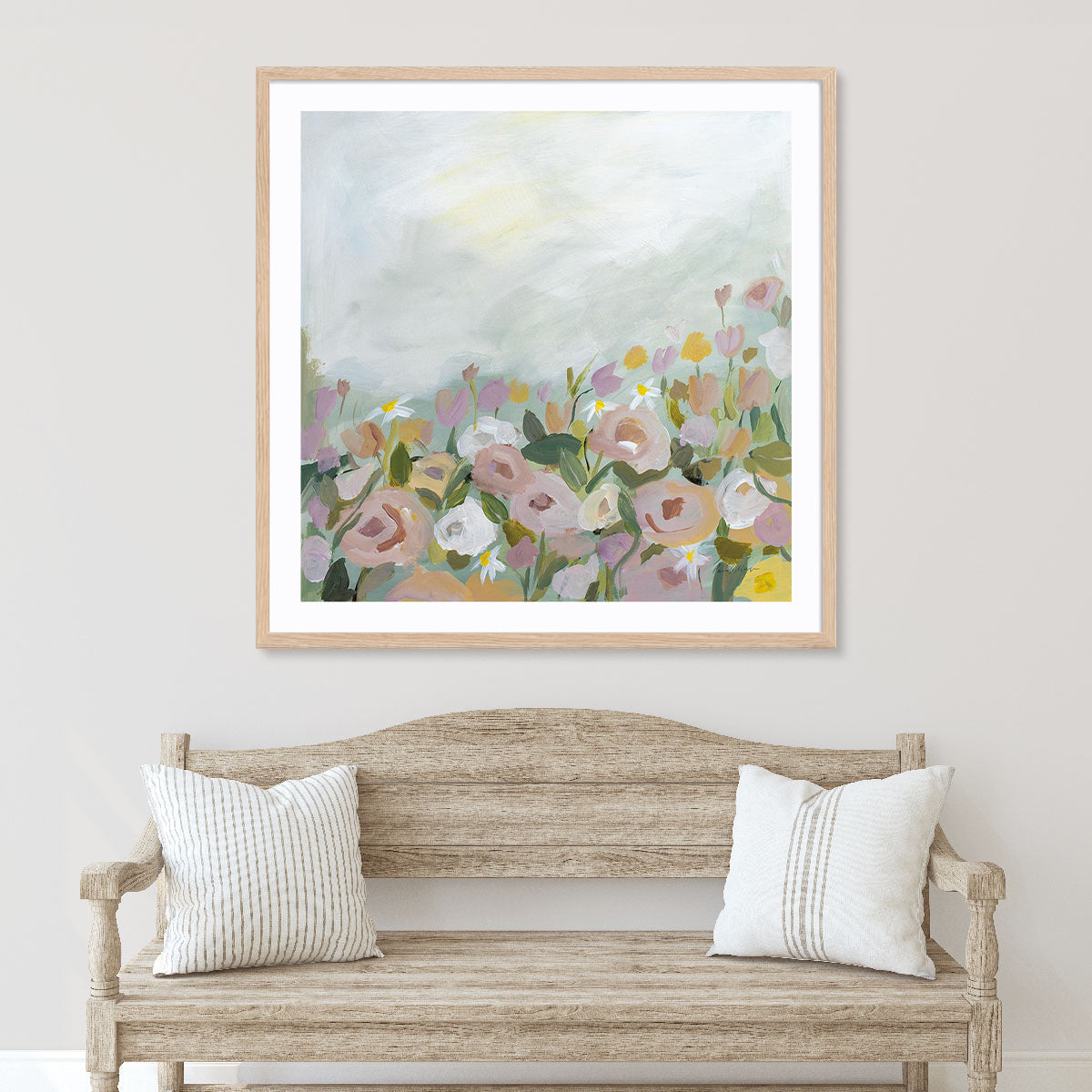Blooming Landscape Art in Stretched Canvas, Framed Print Under Glass, and Gallery Wrapped Shadow Box Canvas