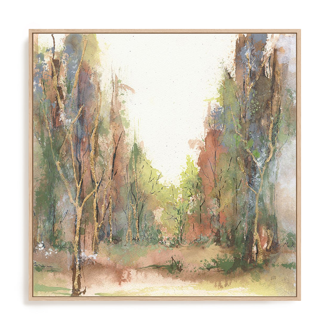 Gilded Path II Framed Wall Art for Living Room, Bedroom, Hallways and Kitchen Spaces