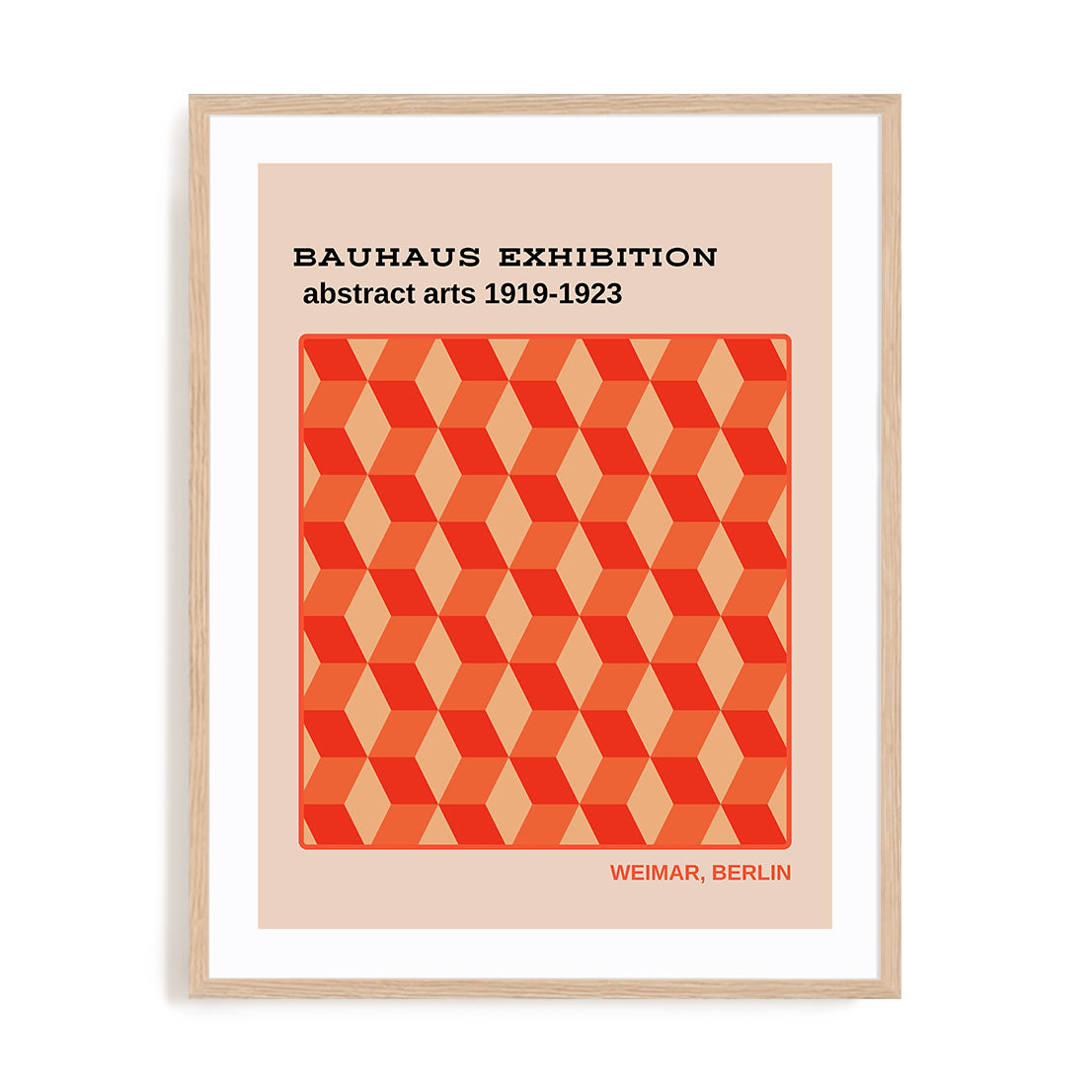 Bauhaus Arc and Axis Composition Wall Art #oran_natural-white-border