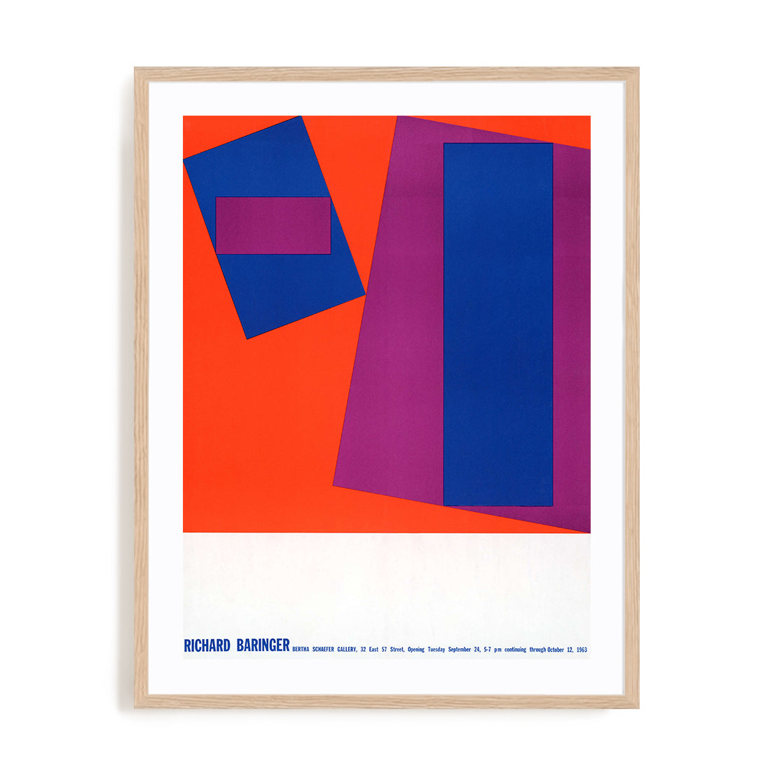 Bauhaus Bold Blue Red Planes Wall Art #oran_natural-white-border