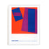 Bauhaus Bold Blue Red Planes Wall Art #oran_white-white-border
