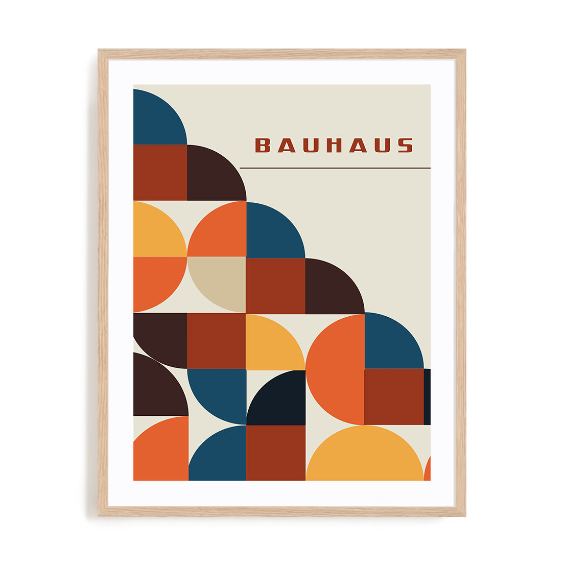 Bauhaus Cascading Colours Wall Art #oran_natural-white-border