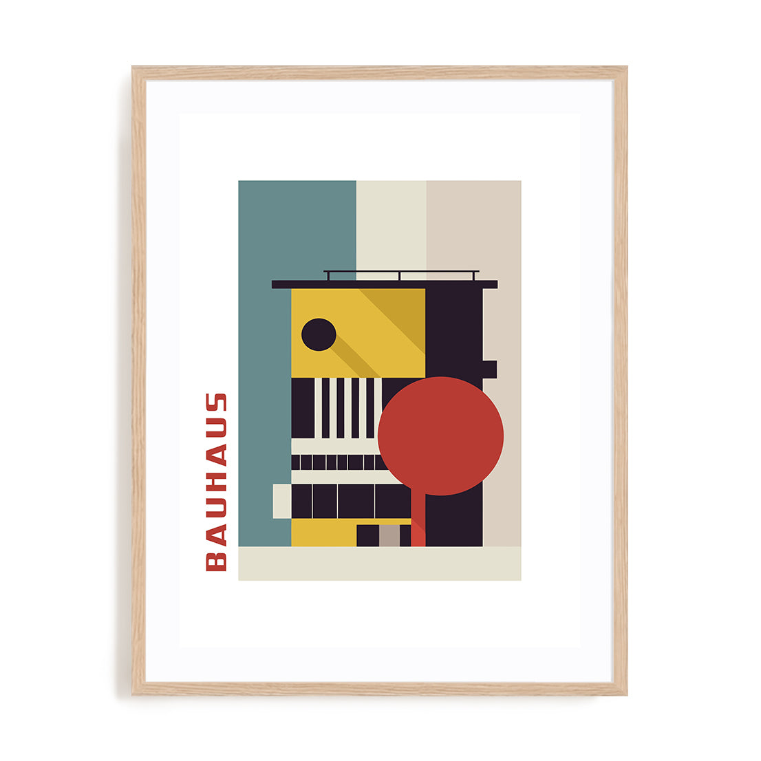 Bauhaus Chromatic Layer Interaction Wall Art #oran_natural-white-border