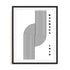 Bauhaus Curved Mass and Structure Wall Art #oran_black-white-border