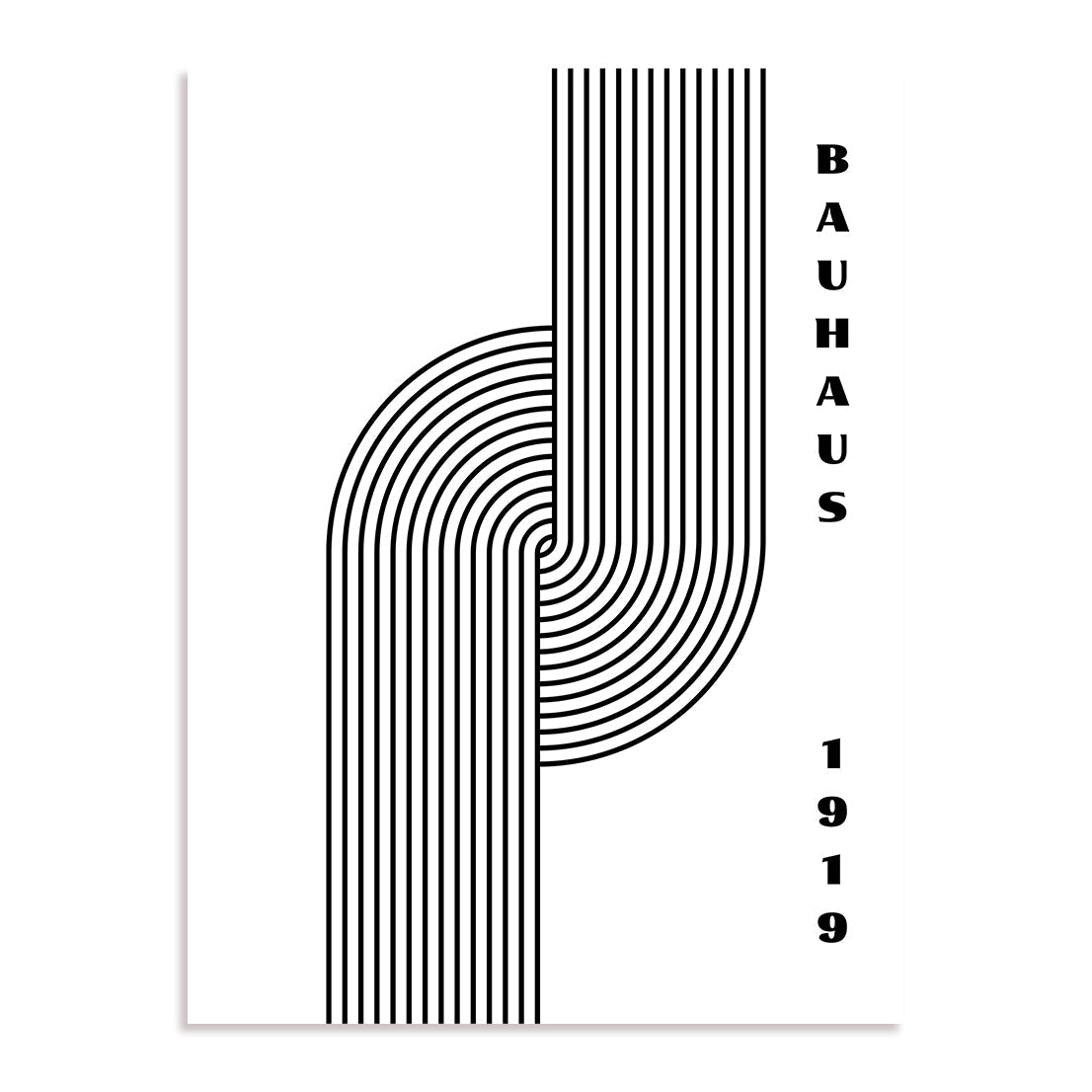Bauhaus Curved Mass and Structure Wall Art