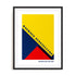 Bauhaus Diagonal Colour Tension Wall Art #oran_black-white-border