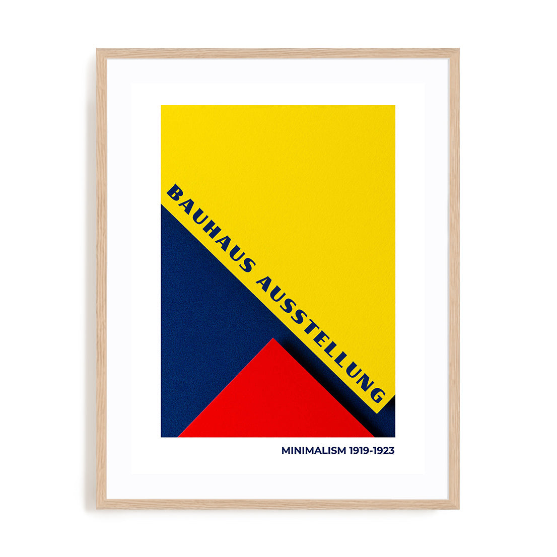 Bauhaus Diagonal Colour Tension Wall Art #oran_natural-white-border