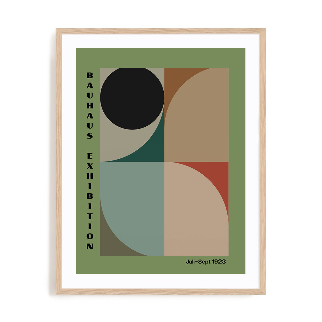 Bauhaus Earth Tone Curves Wall Art #oran_natural-white-border