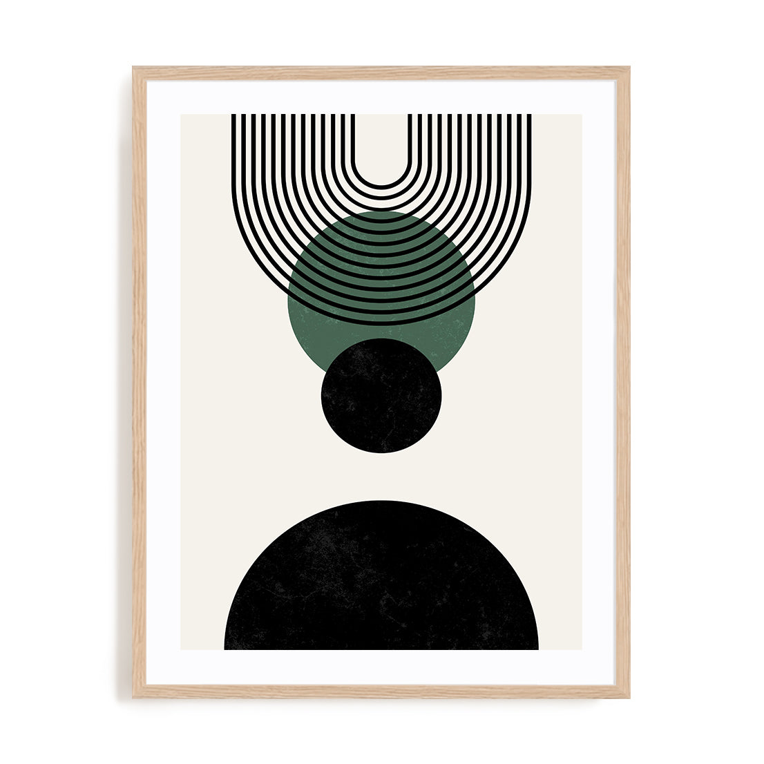 Bauhaus Geometric Colour Rhythm Wall Art #oran_natural-white-border