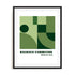 Bauhaus Green Geometric Wall Art #oran_black-white-border