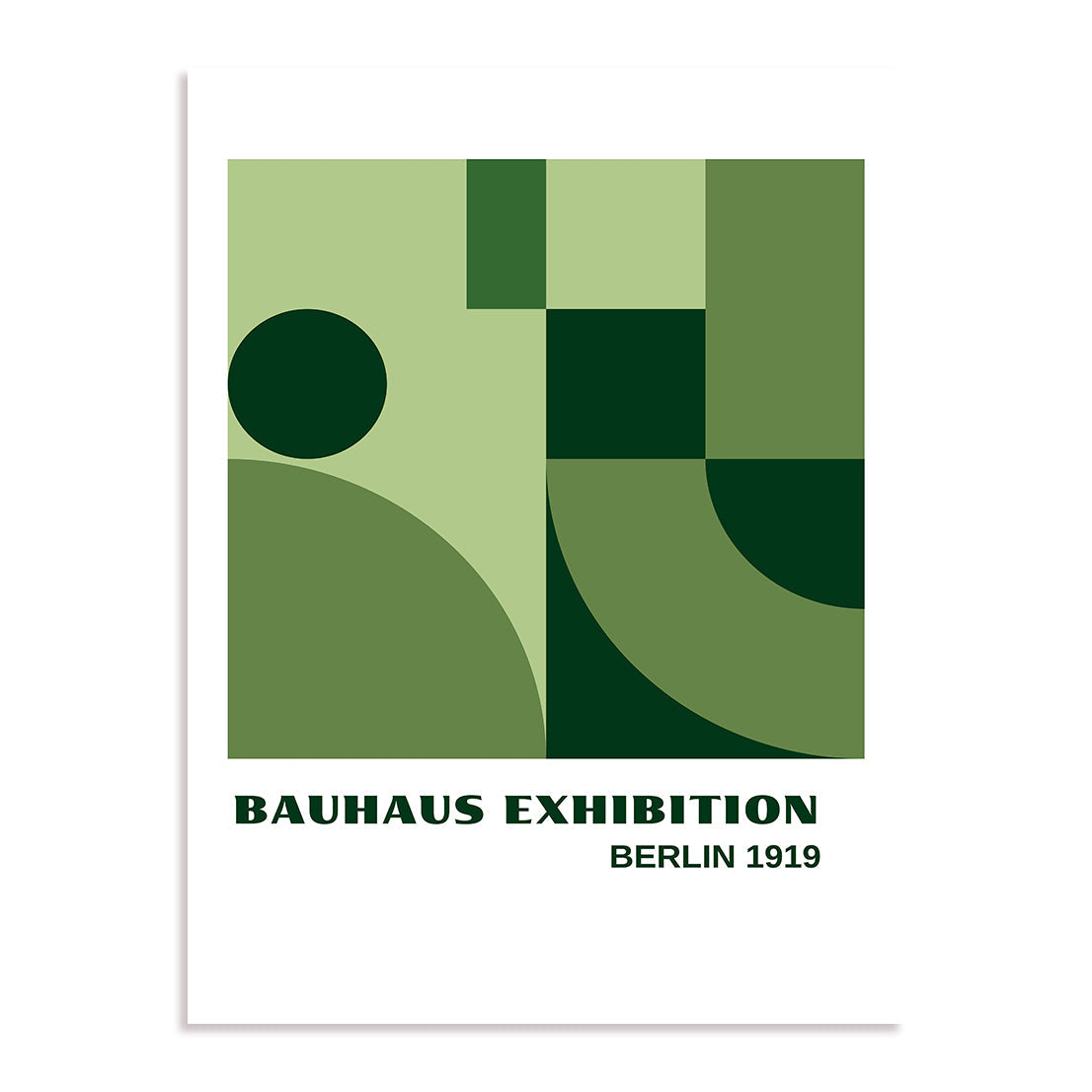 Bauhaus Green Geometric Wall Art