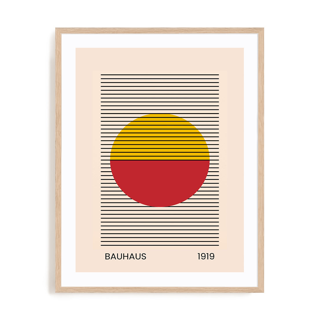 Bauhaus Horizontal Field and Disc Wall Art #oran_natural-white-border