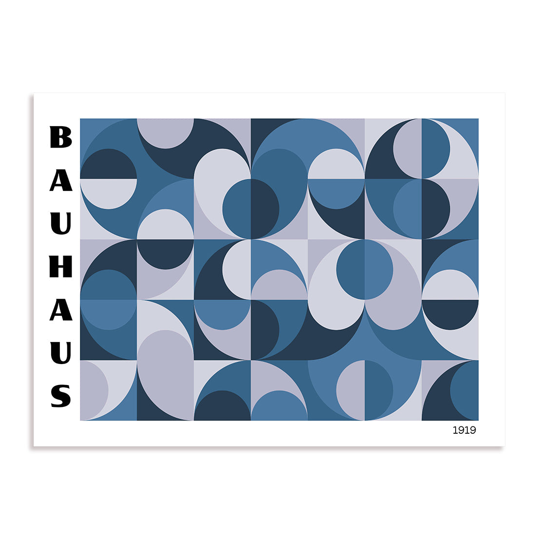Bauhaus Indigo Interlock Wall Art