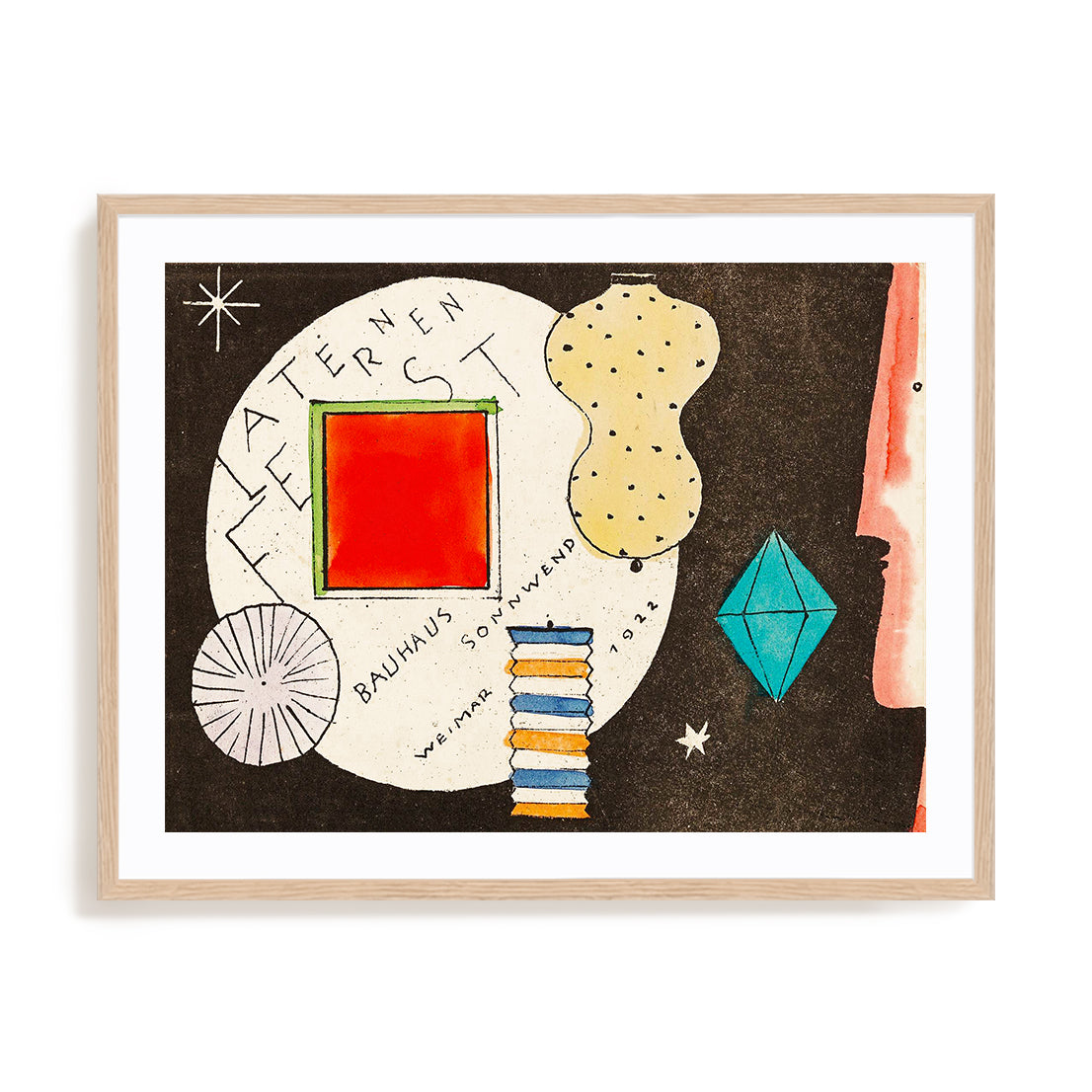 Bauhaus Lantern Festival by Oskar Schlemmer OG Wall Art #oran_natural-white-border