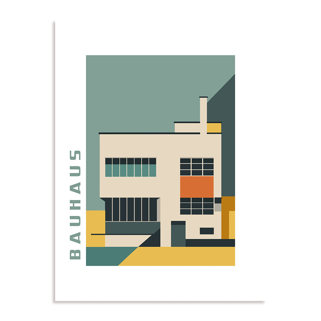 Bauhaus Layered Form Alignment Wall Art