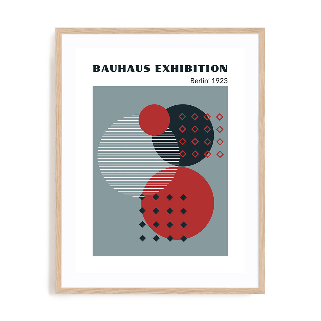 Bauhaus Layered Shapes Wall Art #oran_natural-white-border