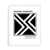 Bauhaus Linear Cadence Wall Art #oran_white-white-border