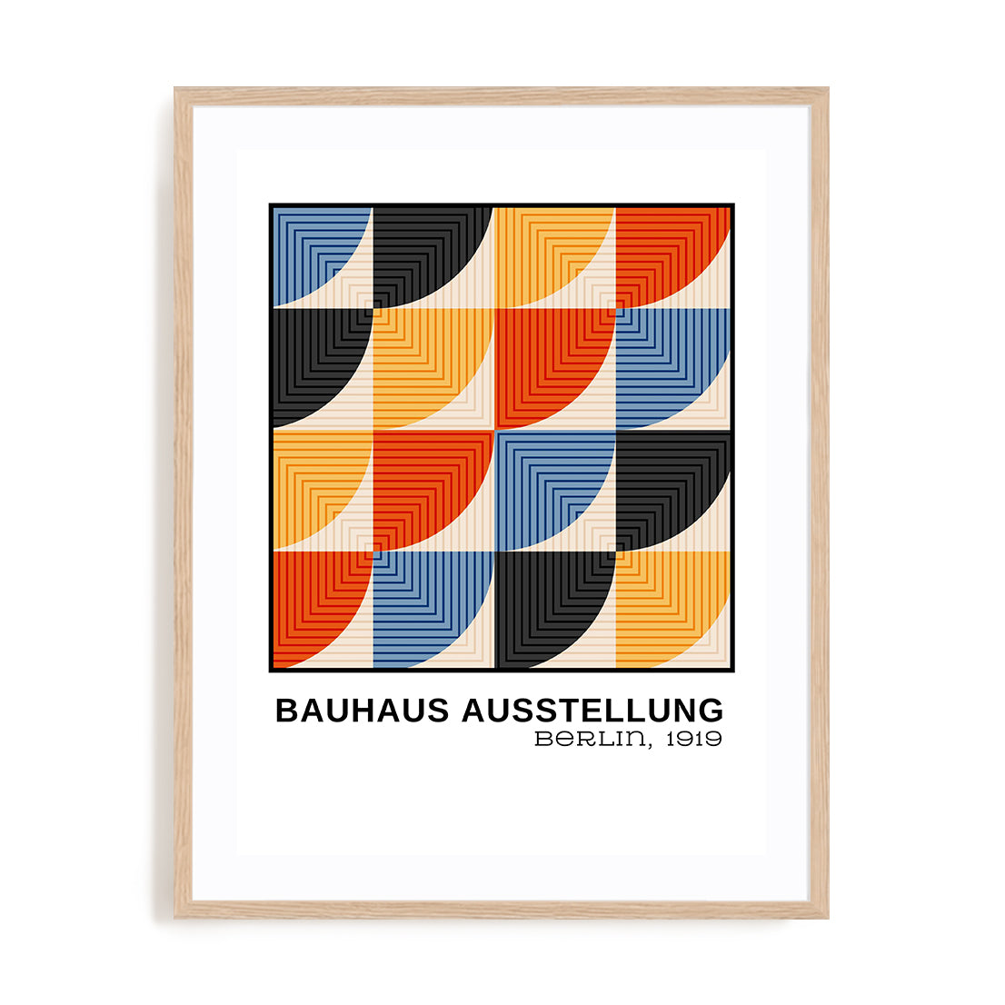 Bauhaus Modular Curve System Wall Art #oran_natural-white-border