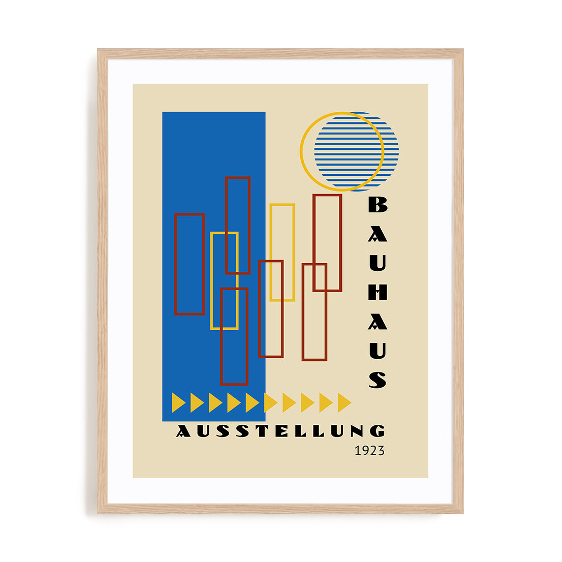Bauhaus Monolithic Curve Wall Art #oran_natural-white-border