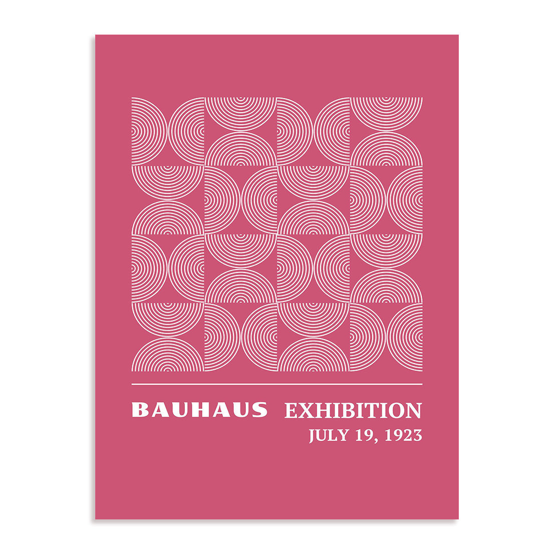 Bauhaus Pink Arc Pattern Wall Art