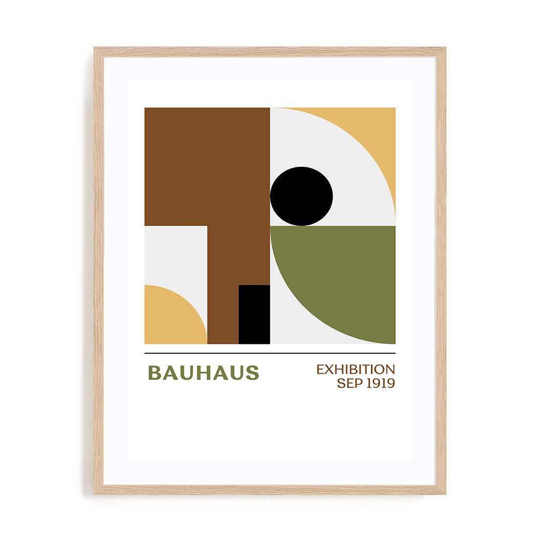 Bauhaus Quadrant Composition Wall Art #oran_natural-white-border