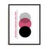 Bauhaus Radial Forms Pink Wall Art #oran_black-white-border