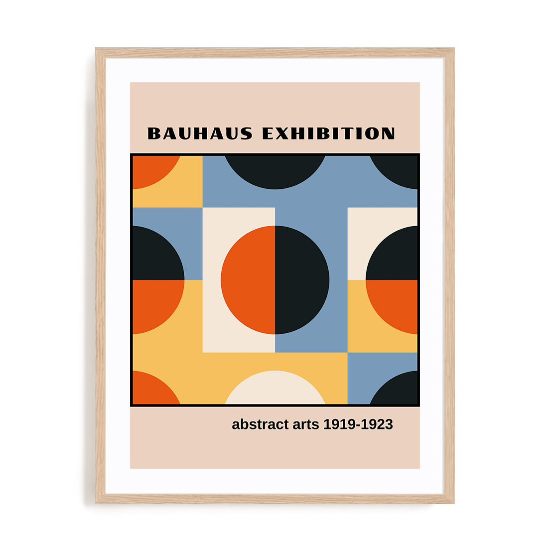 Bauhaus Repeating Cadence Wall Art #oran_natural-white-border