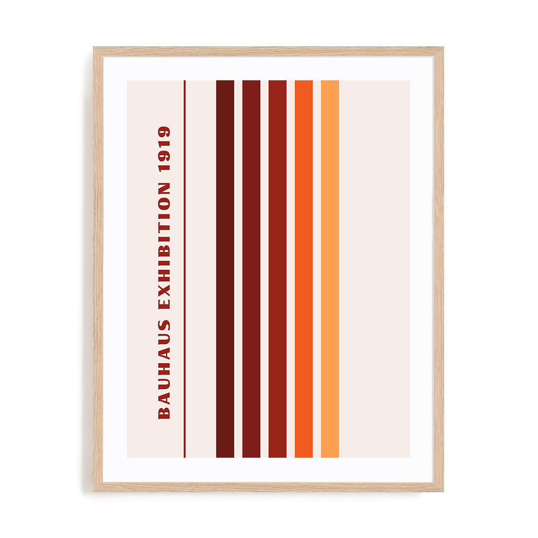 Bauhaus Retro Stripes Wall Art #oran_natural-white-border