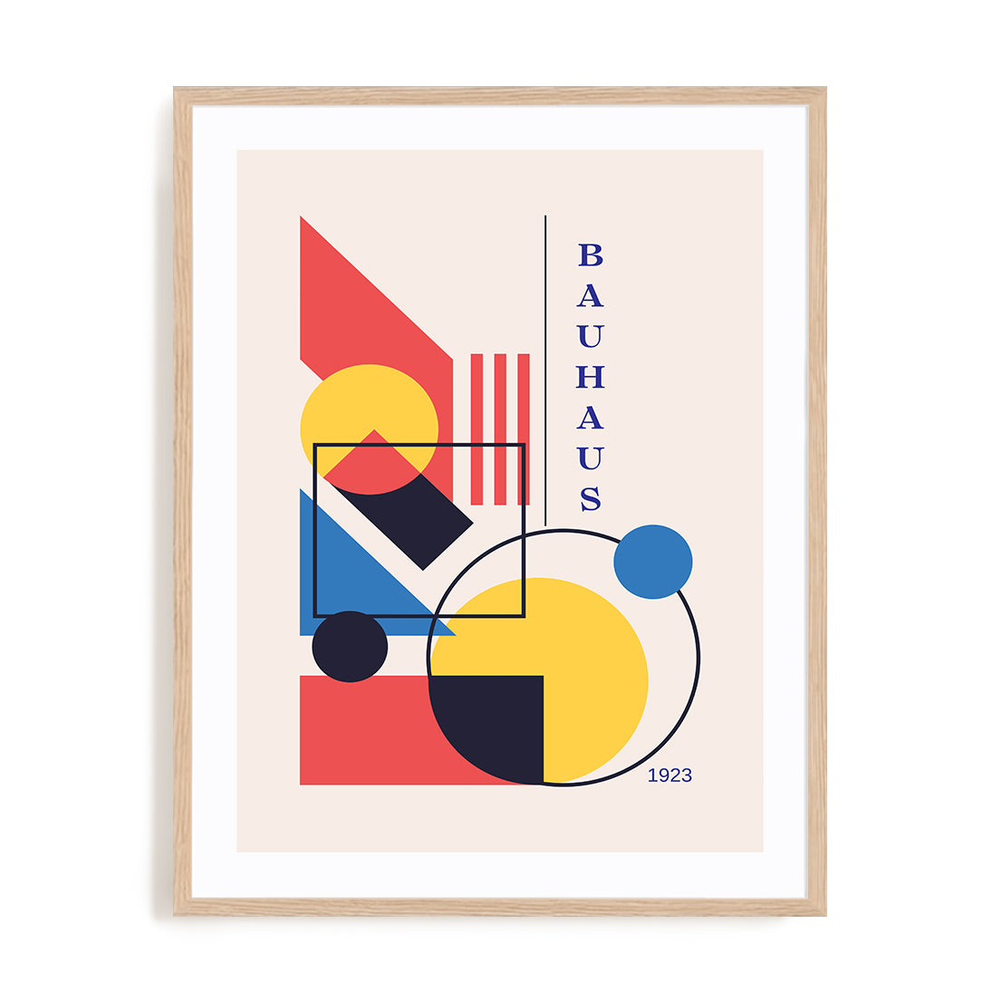 Bauhaus Shapes and Forms Wall Art #oran_natural-white-border