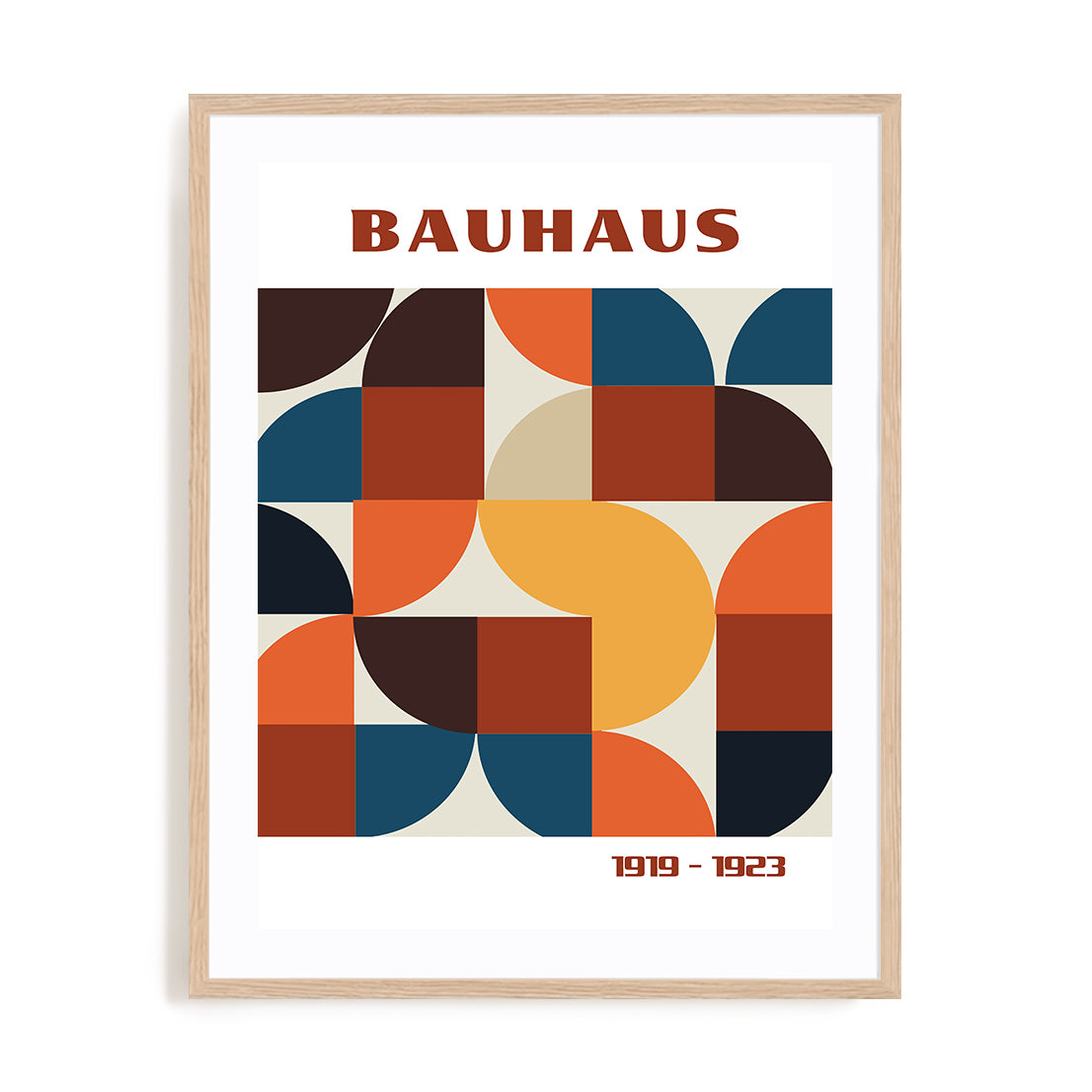 Bauhaus Structured Pattern Continuum Wall Art #oran_natural-white-border