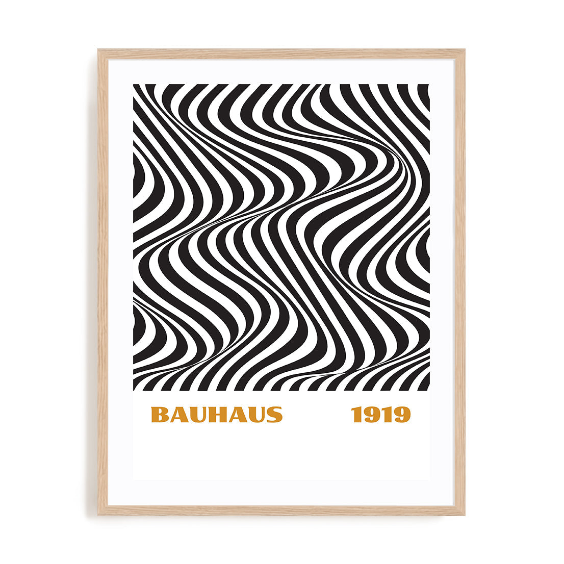 Bauhaus Tidal Waves Wall Art #oran_natural-white-border
