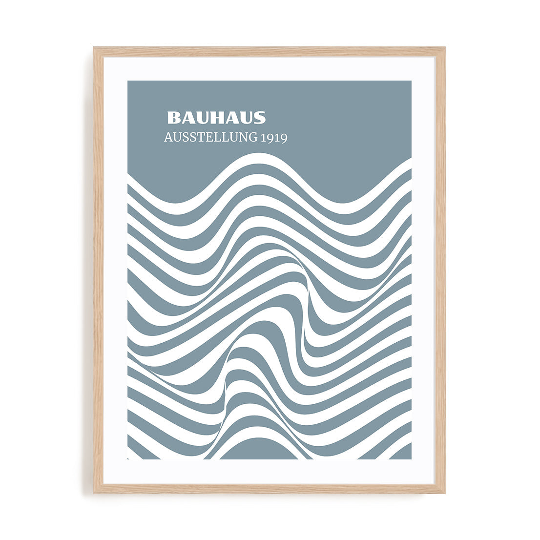 Bauhaus Undulating Line Continuum Wall Art #oran_natural-white-border