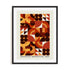 Bauhaus Warm Modular Circles Wall Art #oran_black-white-border