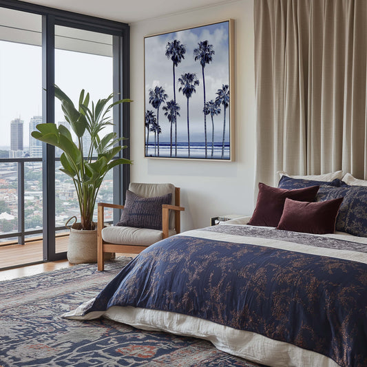 Beach palms Indigo II Wall Art