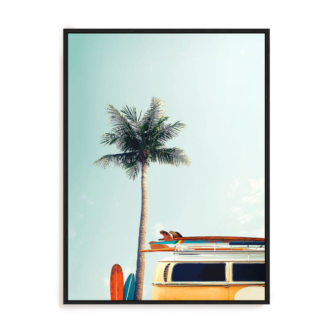Surf Bus Yellow Wall Art