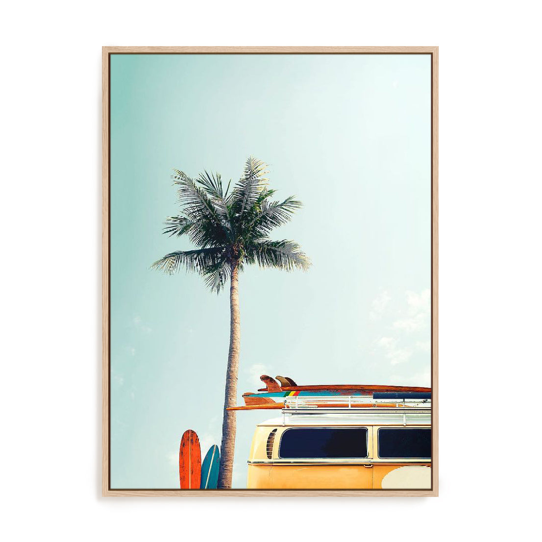Surf Bus Yellow Wall Art