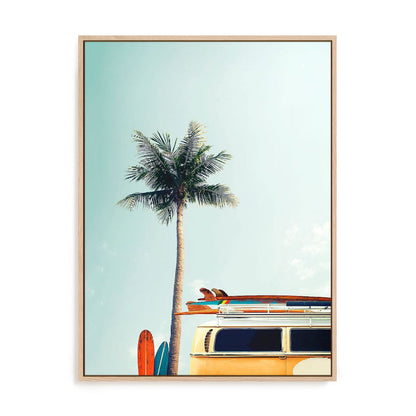 Surf Bus Yellow Wall Art