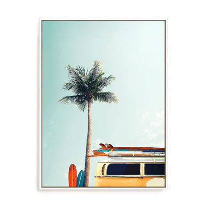 Surf Bus Yellow Wall Art