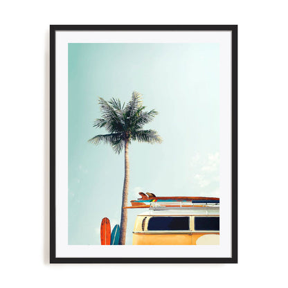 Surf Bus Yellow Wall Art